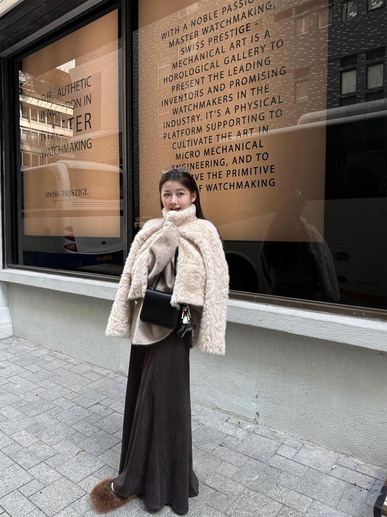 Yaya Shop Saia Maxi Camurça Estilo Wabi-Sabi Retro Estudante de Arte