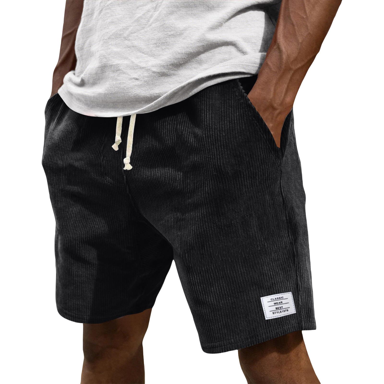 

Men s Summer Casual Shorts Men s Fashion Sports Textured Shorts S чорний