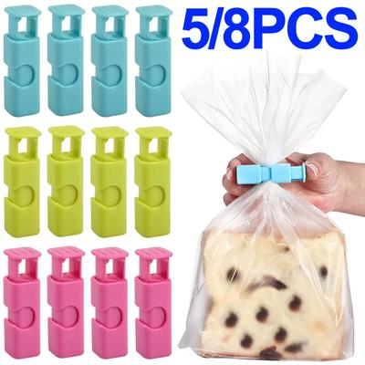 1/3/5/8PCS Food Sealing Bag Clip Reusable Fresh Food Storage Tools Plastic Sealer Clamp Snack Bread Seal Bag Home Kitchen Storage Clips