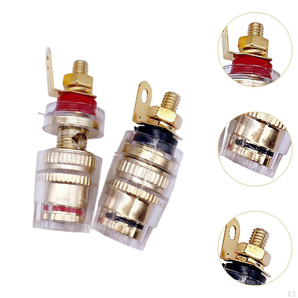 Speaker Binding Posts Banana Jacks 4mm Brass Plugs Heavy Duty Terminal Connector Copper Plug