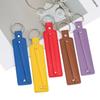 1pc Creative PU Leather Keychain Business Gift Leather Party Blank Car Key Chains Simple Metal Key Rings DIY Accessories