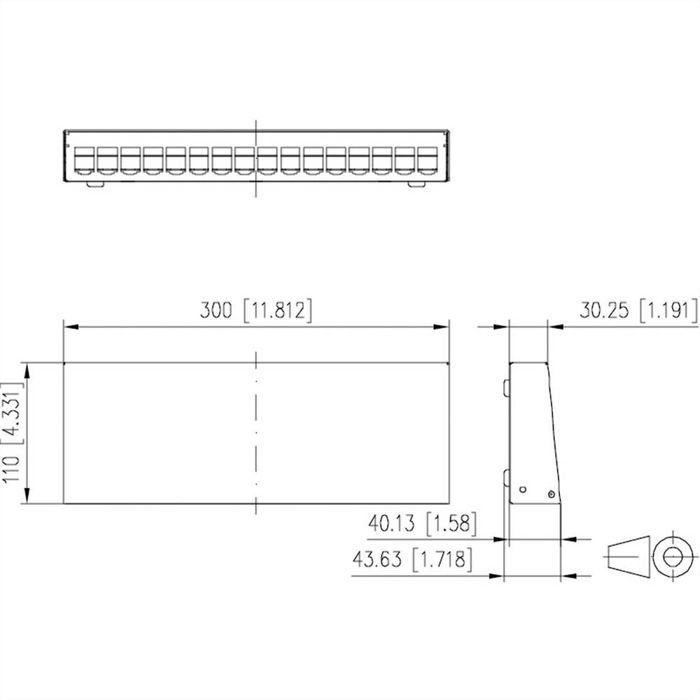 Metz connect 130861-1602-e 16 ports panneau de brassage 483 mm (19) non équipé non équipé