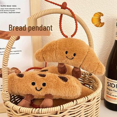 Hochwertiger Baguette Croissant Plüsch Schlüsselanhänger Anhänger