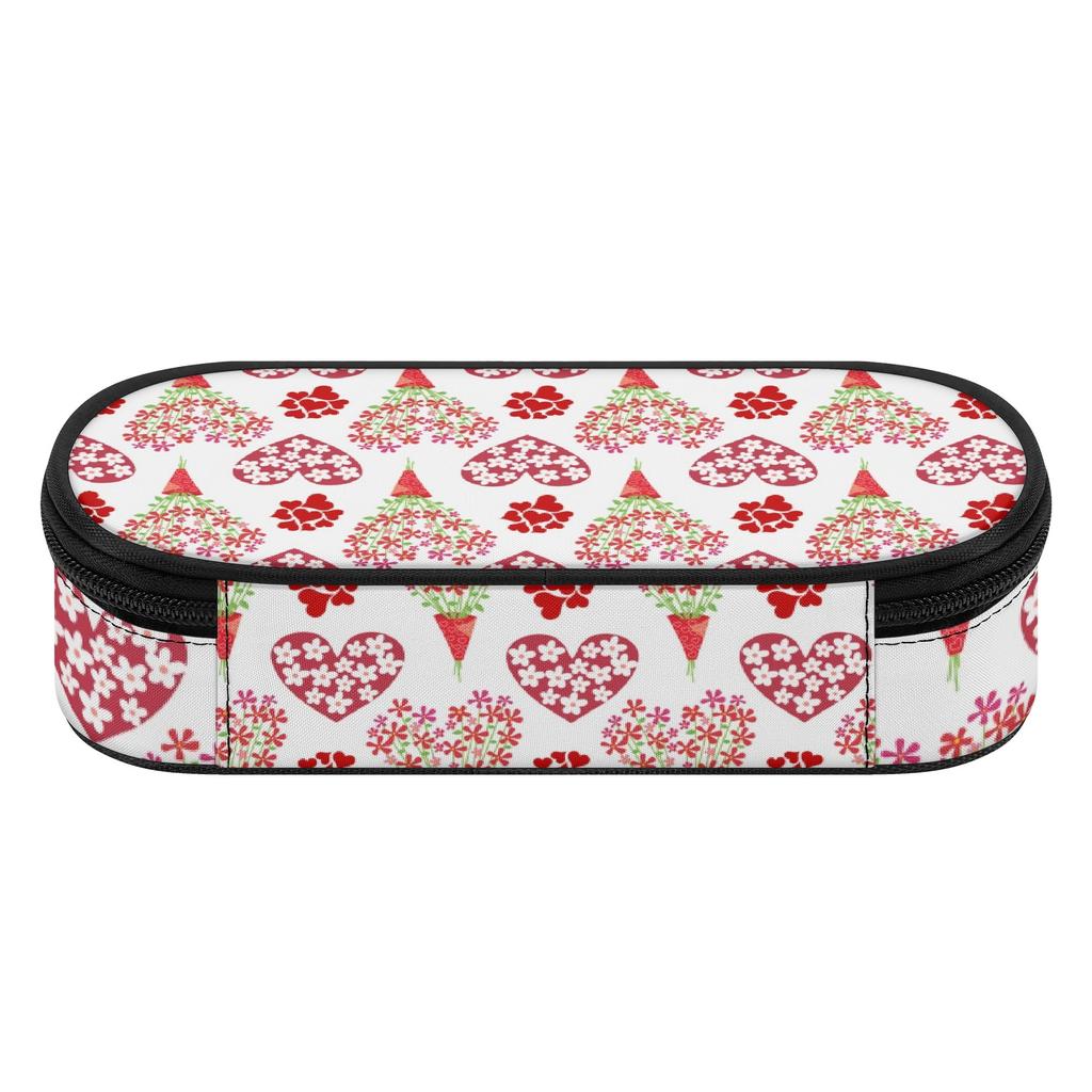 Pencil Case 300D Polyester Casual High Capacity Smooth Zipper with Main Compartment Mesh Pocket and Pen Slots for Classroom Use