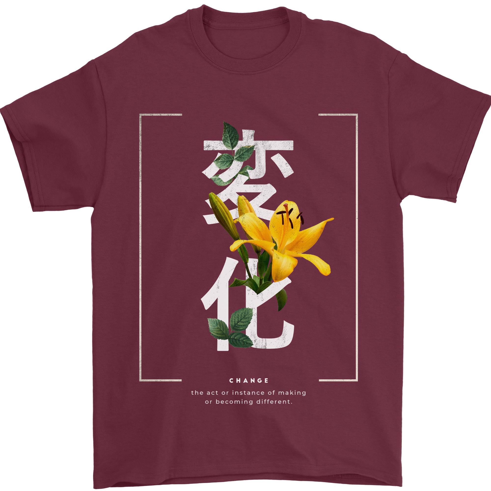 Japanese Flowers Quote Japan Change Unisexs TShirt 100 Cotton S