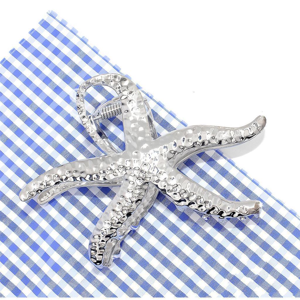 Punk Metal Hair Claw Clip for Thick Liquid Irregular Pattern Barrettes Hair Non-Slip and Stylish Accessory Silver Color Hairpin