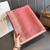 Women's Silk Scarf: High-End Korean Style Gold Thread, Autumn/Winter Shawl