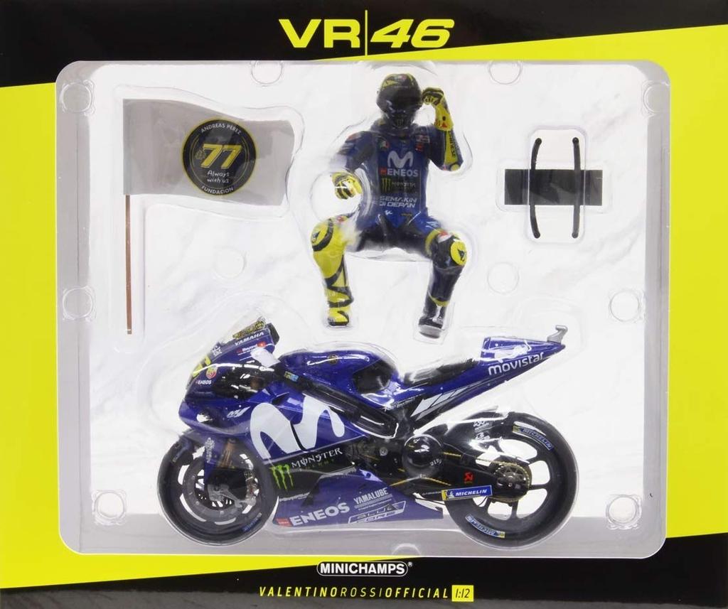 Minichamps Yamaha 2018 MotoGP Catalunya GP Rossi Included 1/12 YZR-M1 "MOVISTAR YAMAHA" #46 V. Figure/Flag