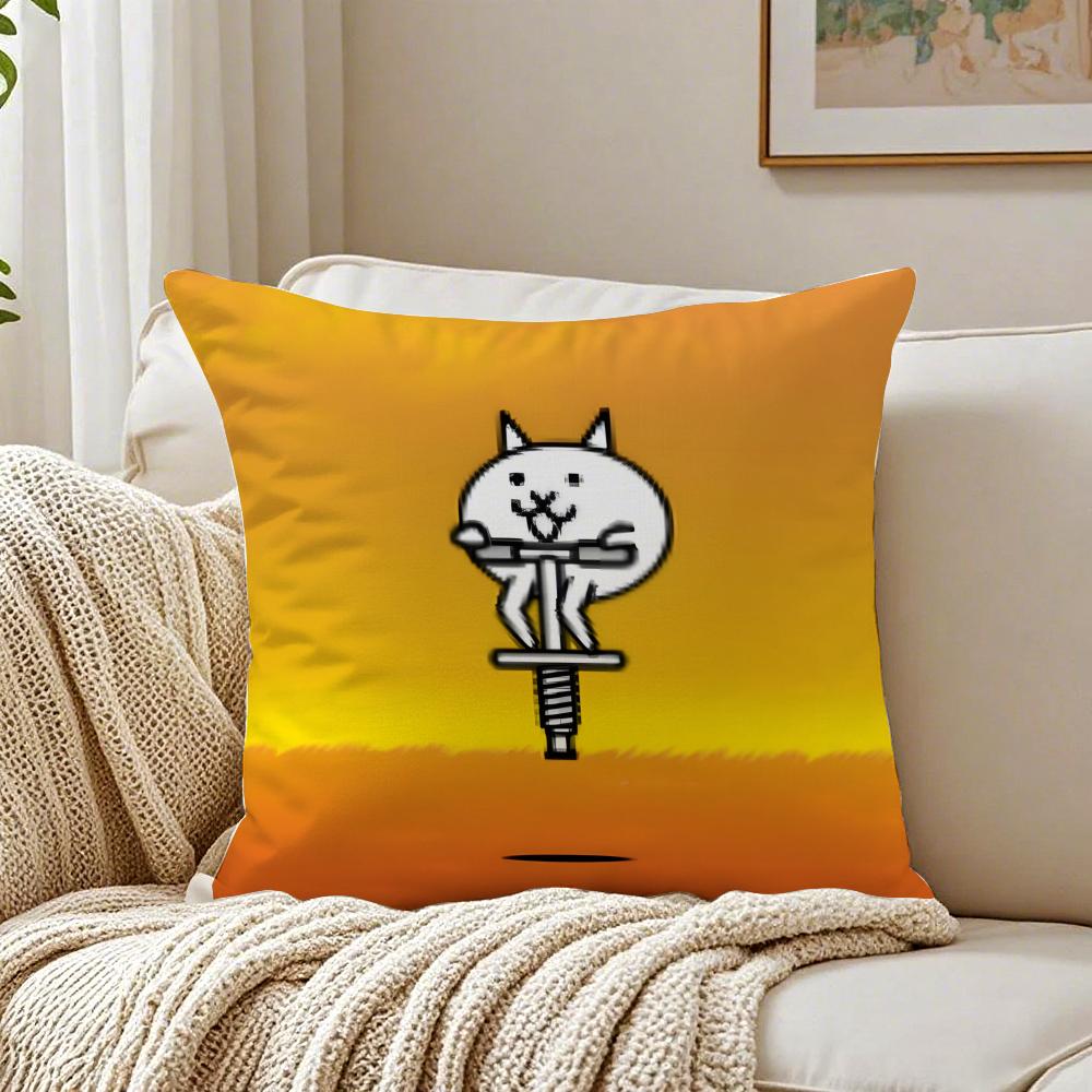Tower Defense Japanisches Spiel BBattle Cats Kissenbezug Kissenhülle Milbenschutz Wohnzimmer Sofa Dekor Kissen Zimmer