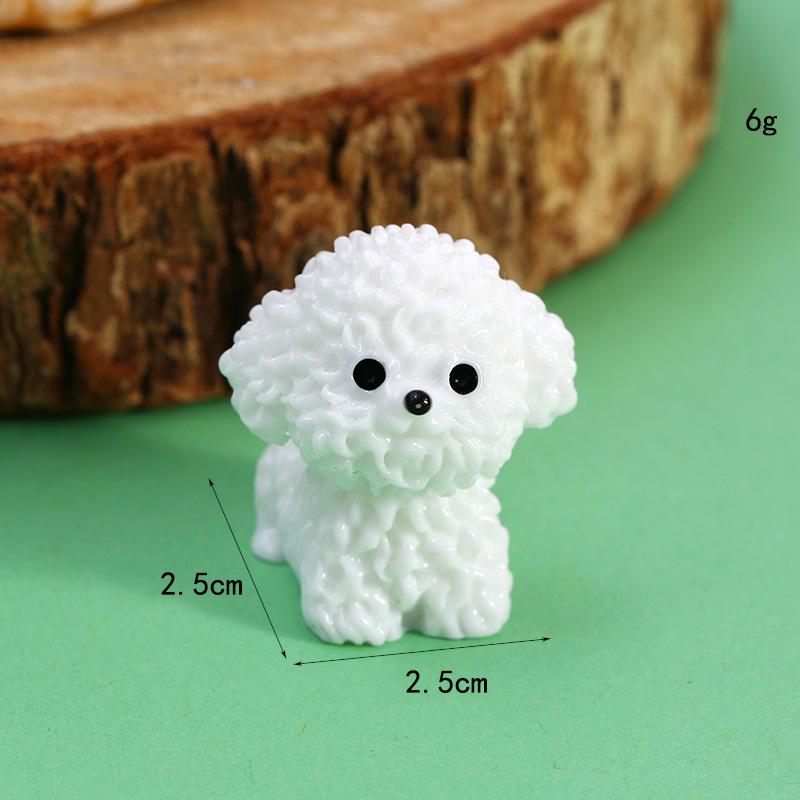 Luminous Bichon Frise Micro Ornament - DIY Resin Jewelry & Car Décor