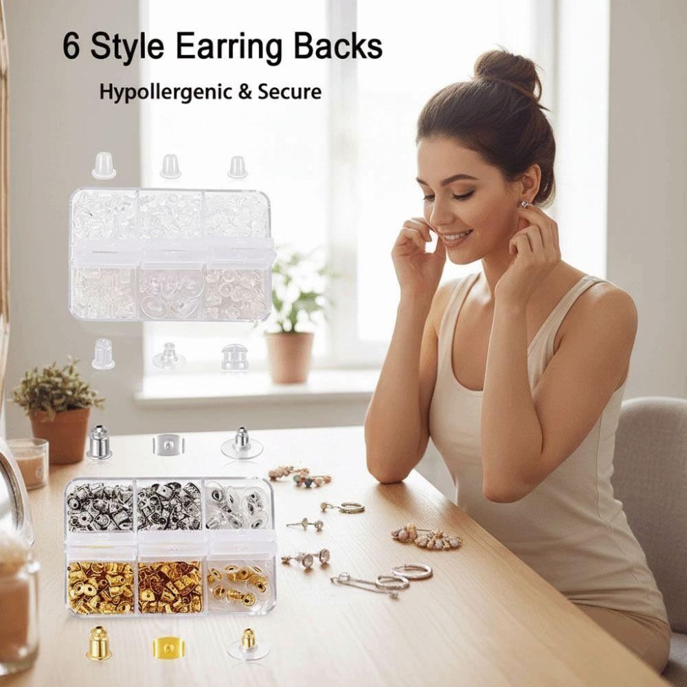 Transparent Earring Back Stoppers Soft Silicone Earring Safety Back Ear Plug Set  DIY Earring