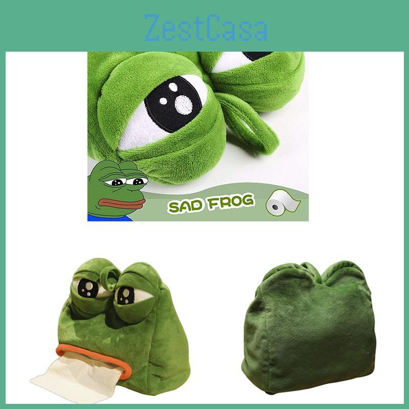 Pepe Sad Frog Plush Tissue Storage Box For Home And Office Use Soft Touch And Novel Design