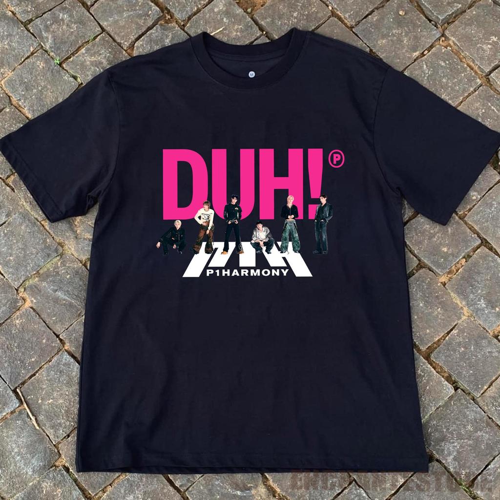 2026 Hot Sale Summer Men P1Harmony DUH Same T-shirt Kpop Print Summer Short Sleeve Tee for Fans Men Women Clothing Streetwear Oversized Short Sleeve