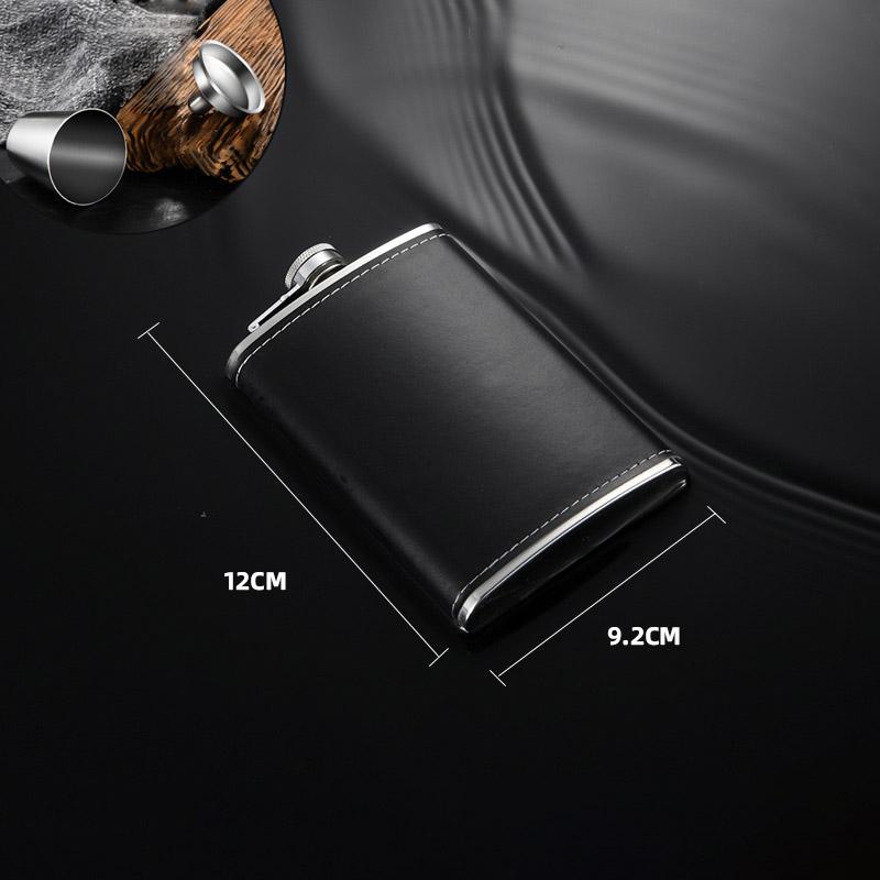 GIANXI Outdoor Stainless Steel Hip Flask Wine Whisky Pot With Leather Portable Travel Flask For Alcohol Drinkware