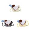 Cute Dog Knit Mini Shoulder Bag With Hook And Loop Closure For Daily Use