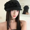 Vintage Style Pleated Newsboy Cap Lace Trim Sun Protection Octagonal Cap Summer Wear