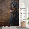 Rottweiler Dog Shower Curtain Realistic Pet Portrait Brown Black Fur Design Animal Lover Theme Bath Decor Waterproof Fabric