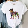 Woman Tshirts   Tops Summer Animal Dog Graphic T Shirt O-neck White Oversize T-shirt Casual Short Sleeve Femme Size 3XL