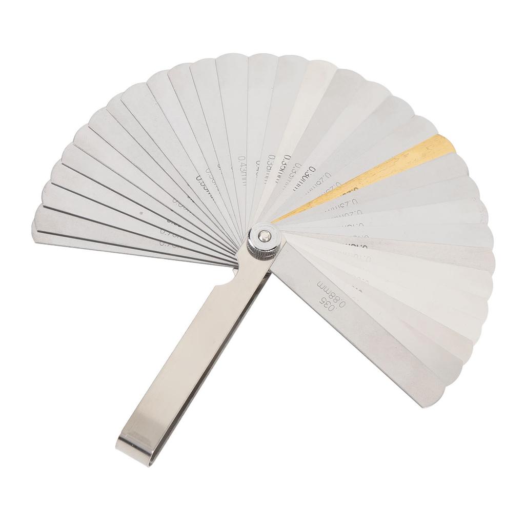 9 Stück Unterseiten-Radiuslehre Edelstahl 32 Klingen Saitenlagenlehre Lineal Schlüsselanhänger-Set