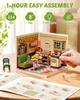 Robotime Super Creator DIY Miniature House Kit Model Kits for Adult to Build Home Desk Bookshelf Decoration Hong Kong Bites Cafe