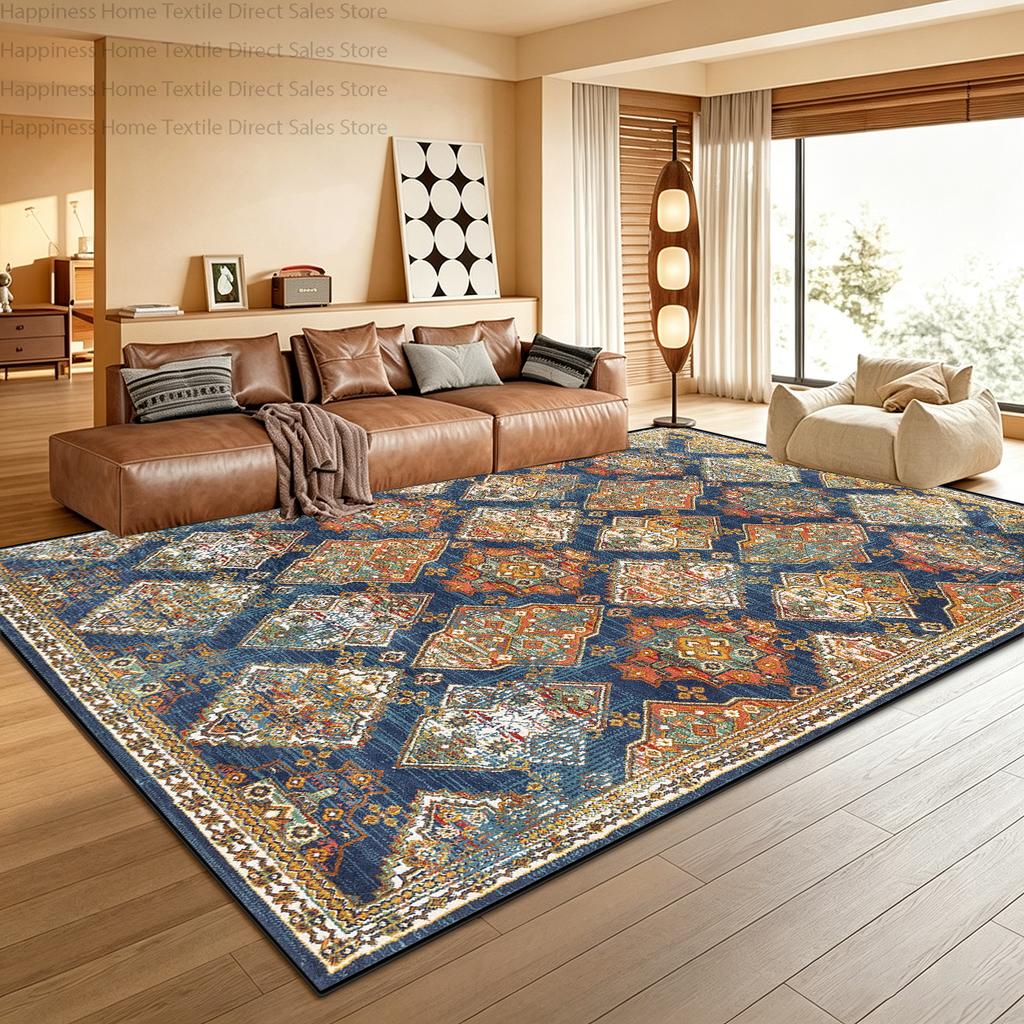 Modern Retro Geometric Living Room Area Carpet Decoration Home Anti Slip Washable Bedroom Cloakroom Mat Soft Plush Office Rug
