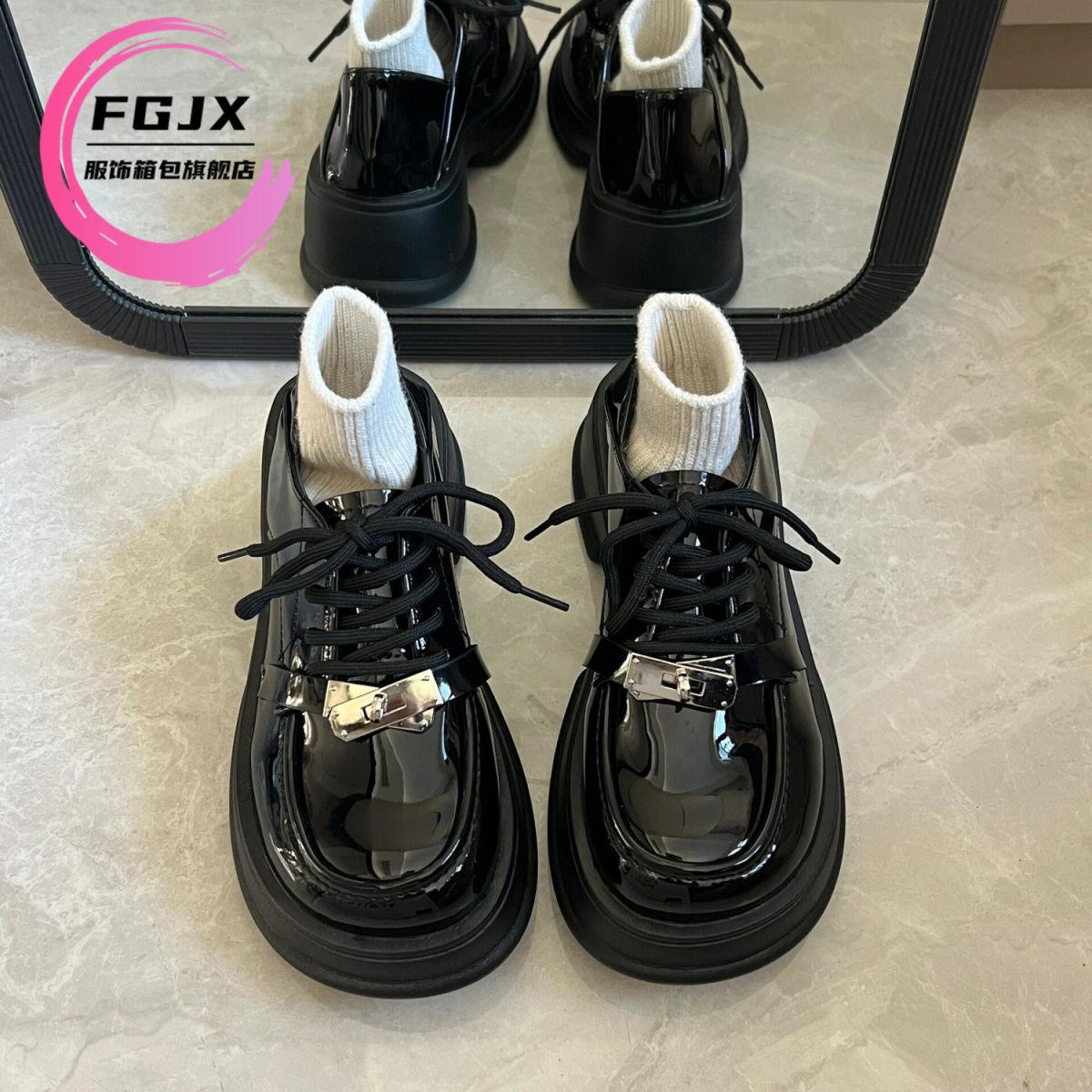 

New with skirt women s shoes small leather shoes summer Japanese leather shoes platform Mary retro round head British loafers women 38