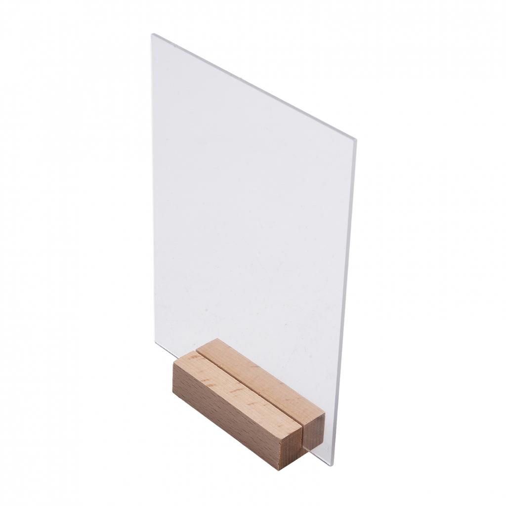 Table Sign Holder Table Sign Wooden Acrylic Blank Clear