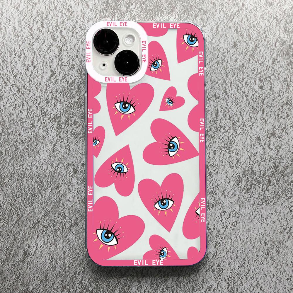 Lucky Eye Blue Evil Eye Print Phone Case For iPhone 14 12 13 11 Pro Max XR X XS MAX 13Pro 7 8 Plus Cover Clear Shockproof Fundas