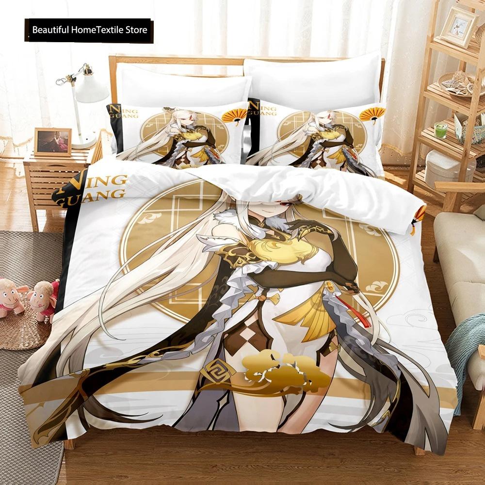 

Japanese Anime Duvet Cover Set Touhou Project Remilia Scarlet Flandre Genshin Impact Bedding With Pillowcases 70x133cm 2pcs