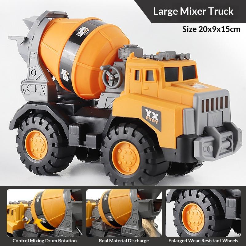 1Pcs Simulation Vehicle Big Toy City Car Concrete Mixer Truck Fire Role Play Boy Gift Construction Vehicle Sliding Bulldozer Toy