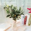 Plastic Artificial Olive Branch With Olive Fruit Handmade Fake Plant Decoration DIY Decoration Green Simulated Olive Leaf