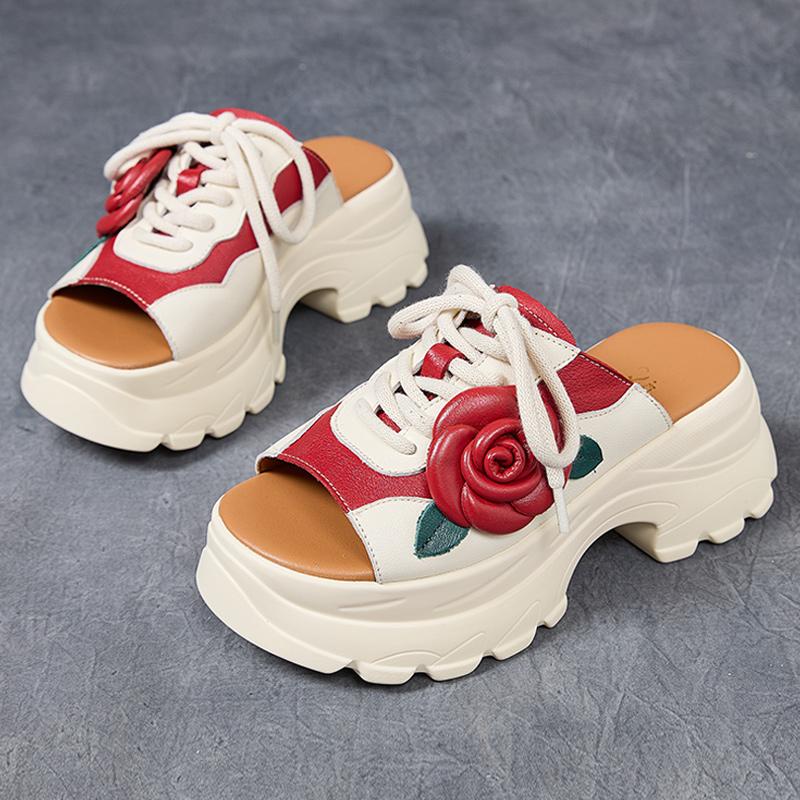 

Мода GKTINOO Натуральная кожа Летняя обувь Женские шлепанцы Клинья Уличные шлепанцы Досуг 2025 Новые Ручной работы Лаконичные Женские шлепанцы 250