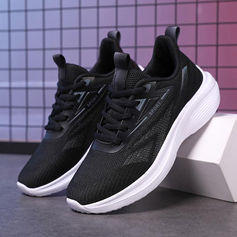 

Shoes women s autumn new women s shoes fly-woven mesh sneakers breathable casual lightweight soft-soled running shoes 42 черный серый