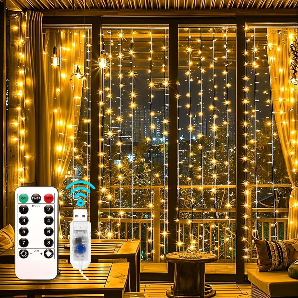 LED Curtain String Lights USB 5V Remote Control Fairy Lights Festoon Lamp 8 Modes Christmas Decoration For Home Wedding Lighting