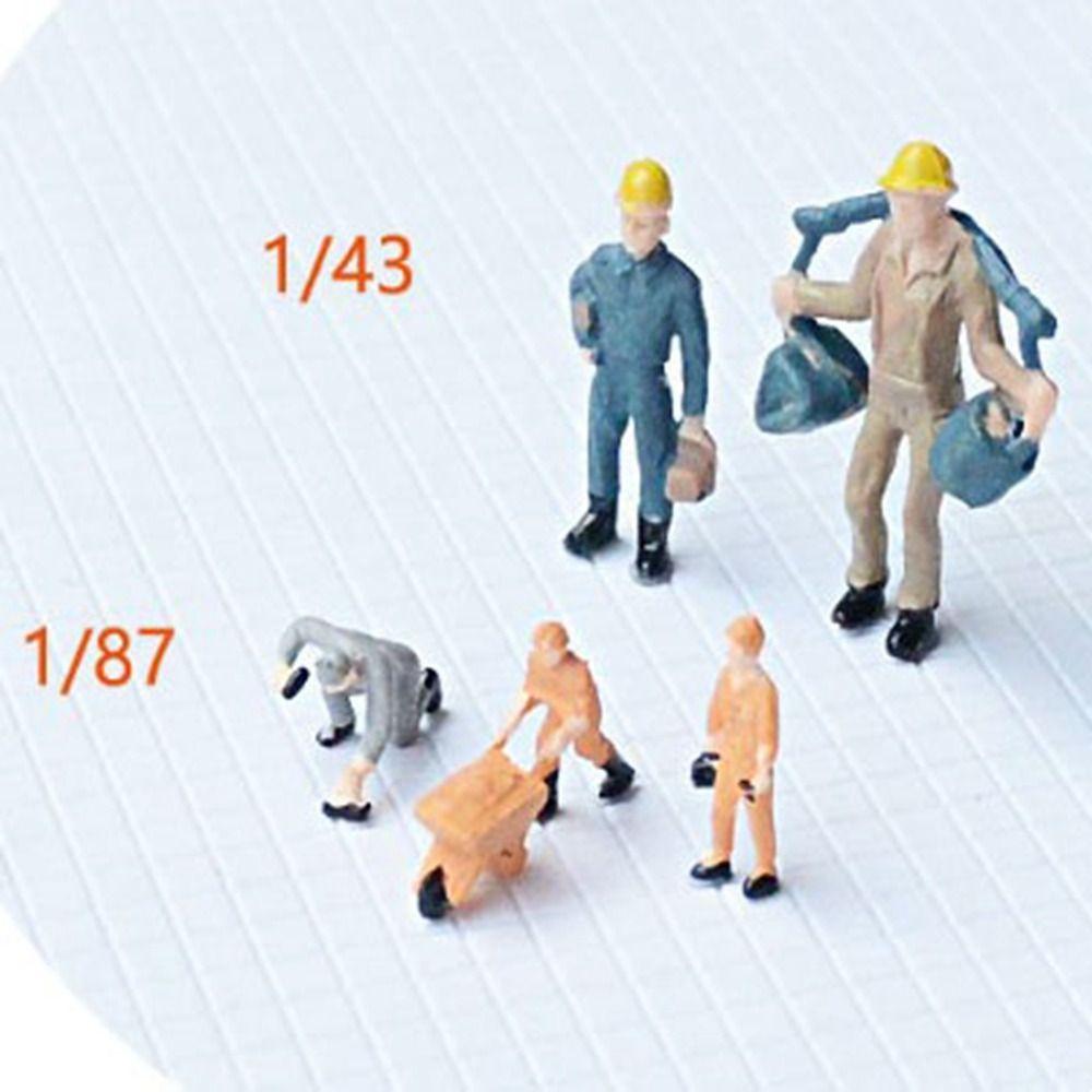 10/25PCS Mini Construction Worker Model Building People Figures Passengers Train Scenery 1/87 1/43 Scale Mixed Color Pose Crafts