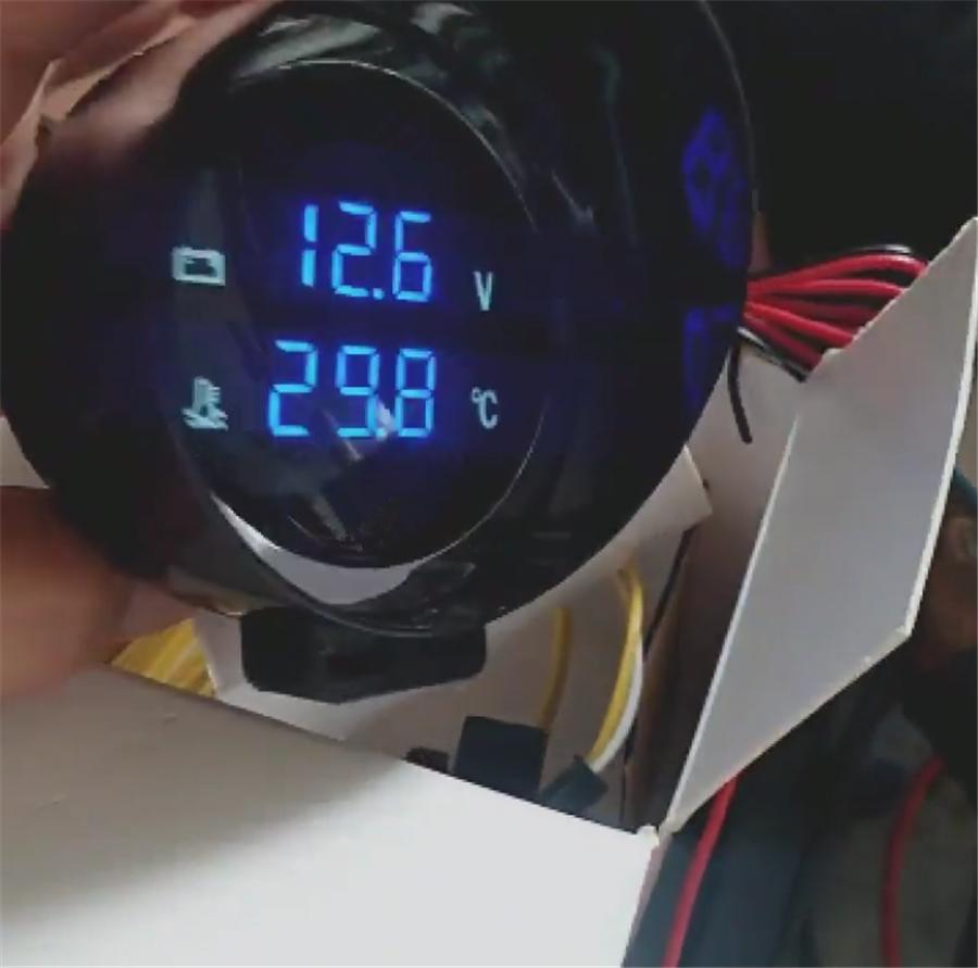 12V/24V LCD Voltmeter with Water Temp Gauge