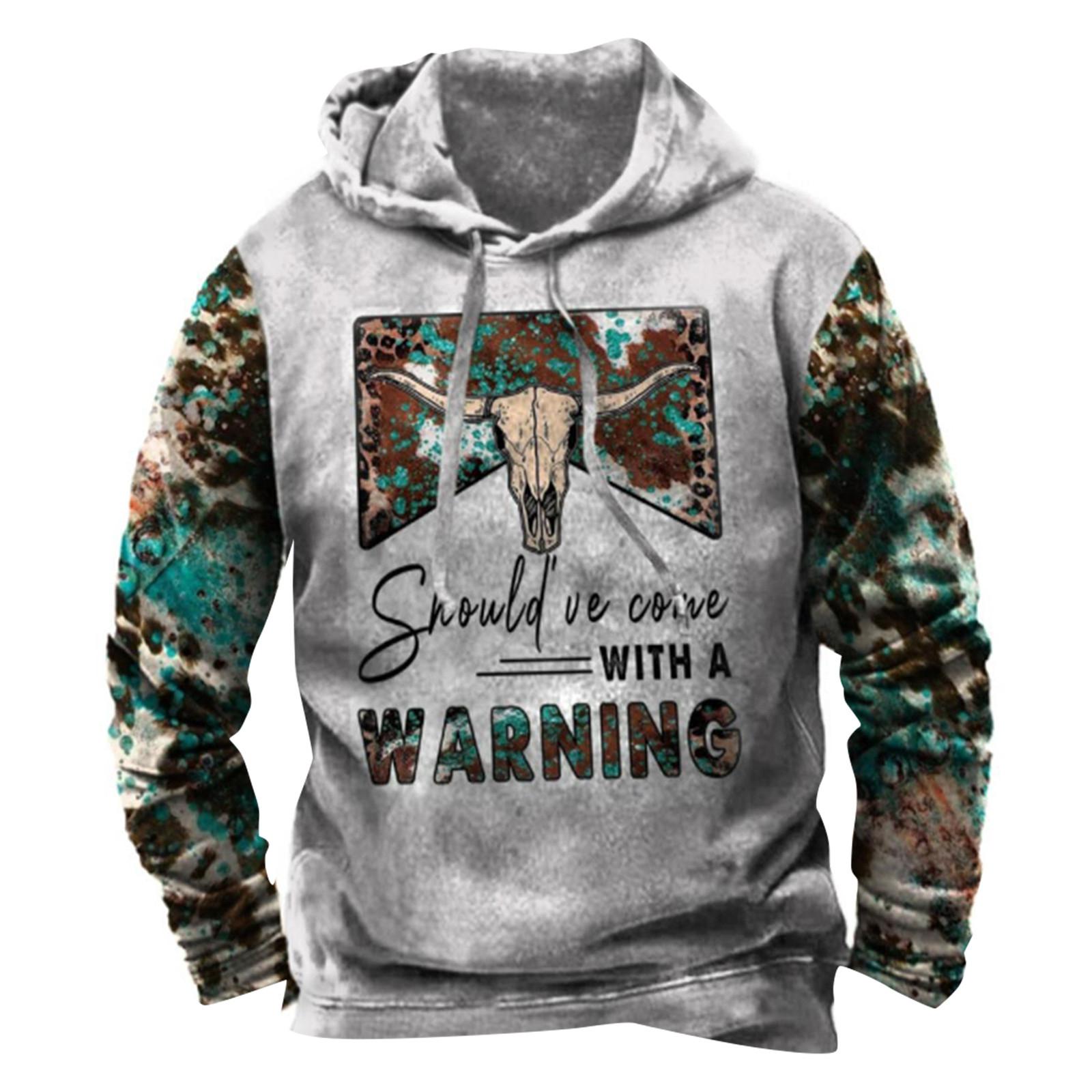 Модный свободный мужской и женский свитер с капюшоном с длинным рукавом и принтом L циан 2127₽