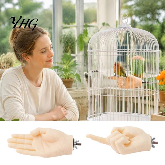 Non-Slip Parrot Perch Hand-Shaped Stand, Cage Mount Bird Rest Platform Perches, Desensitization Interactive Training Toy, Accessories Perches