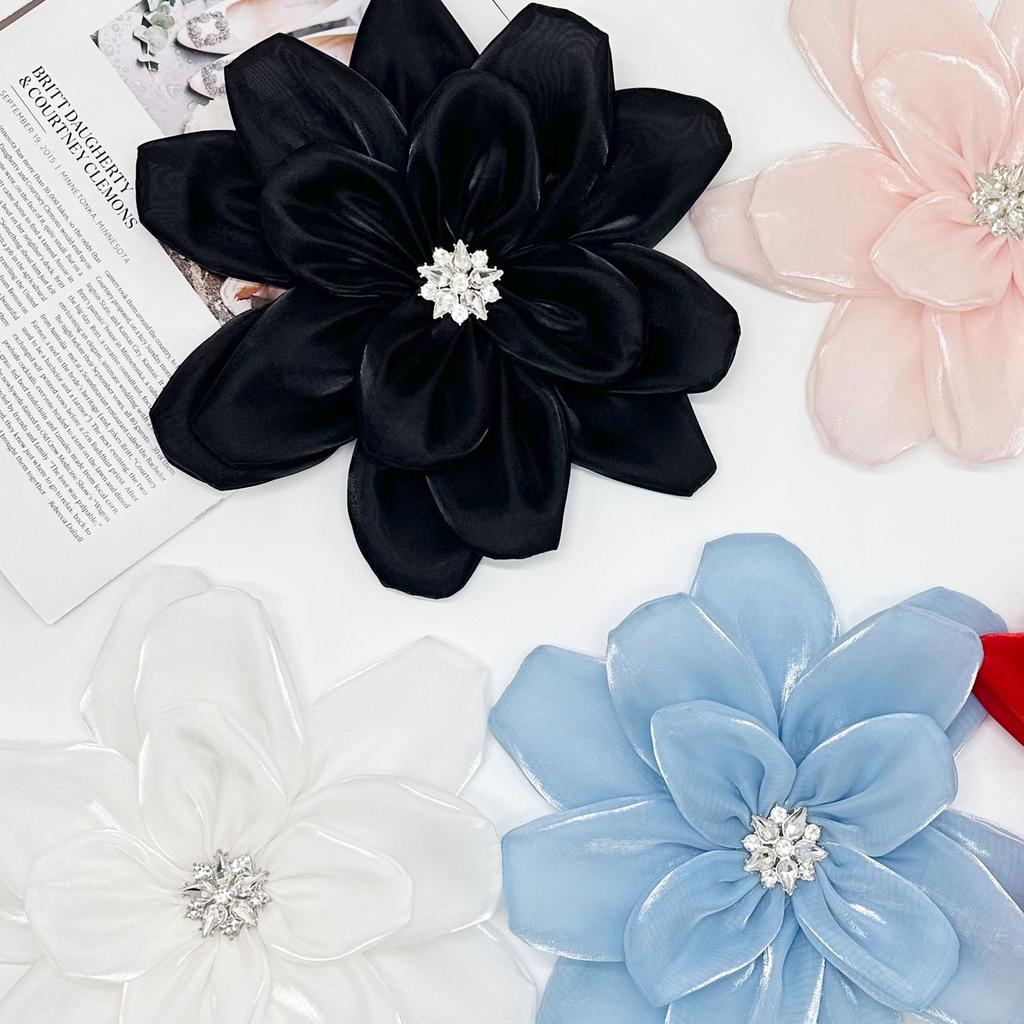 Handmade Diy Three-Dimensional Flower Accessories Chiffon Fabric Multi-Layer Three-Dimensional Large Flower Clothes Decoration Corsage Hot-Selling