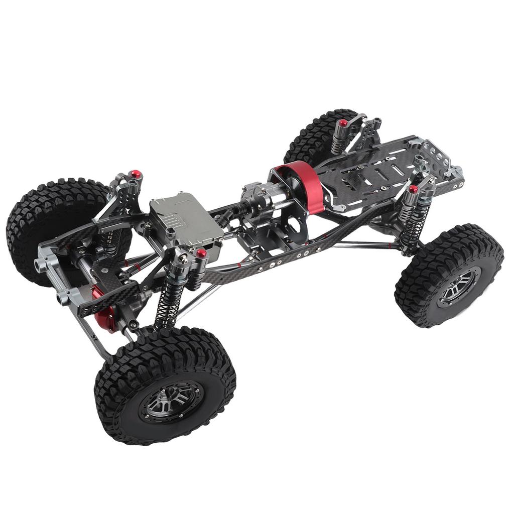 RC Car Chassis Kit, RC Car Frame Set with CNC Aluminum Alloy Winch Mount Carbon Frame for 31300CMm Wheelbase