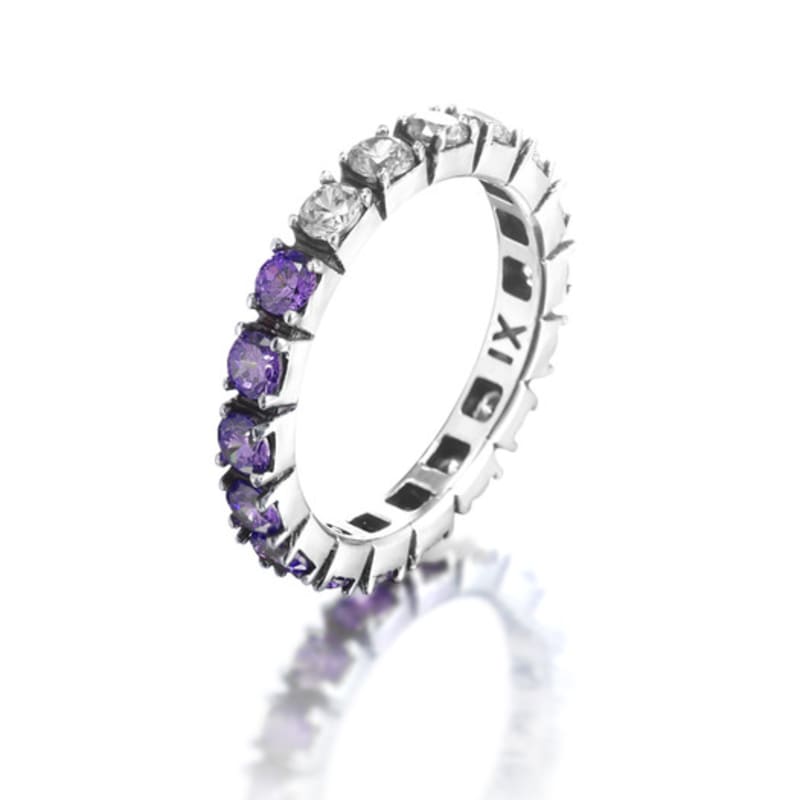 

Anonymous Artisan Star Candy Half Ring- purple white + purple