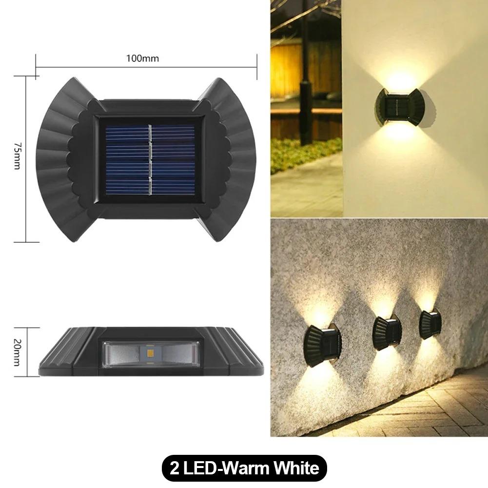 4Pcs/1Set Outdoor Solar Lamp LED Solar Light Wall Street Light Lamp Solar Powered Sunlight 8 LED Lamp Garden Decorative