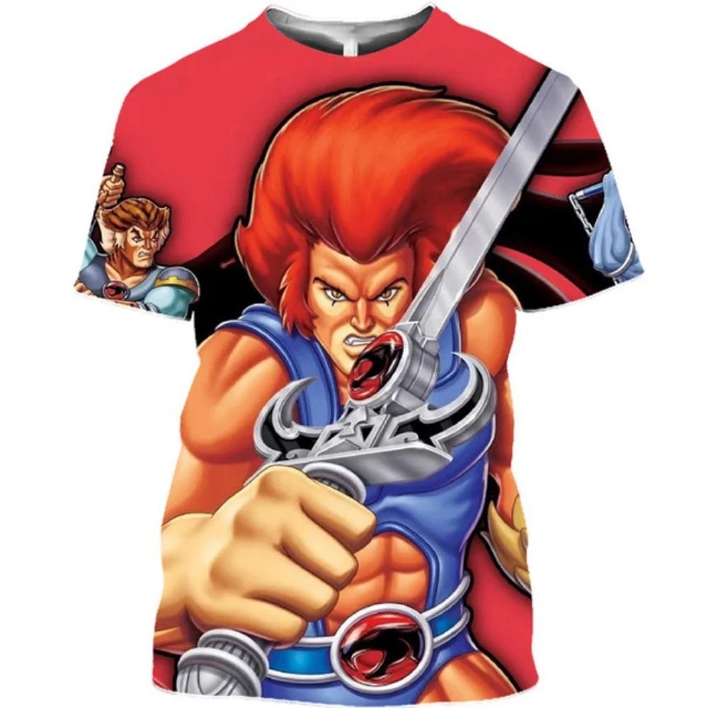 2026 Sommer Anime T-Shirt Thundercats 3D-Druck Herren Damen Mode Übergroß Kinder Junge Kawaii T-Shirts Tops Mädchen Herrenbekleidung