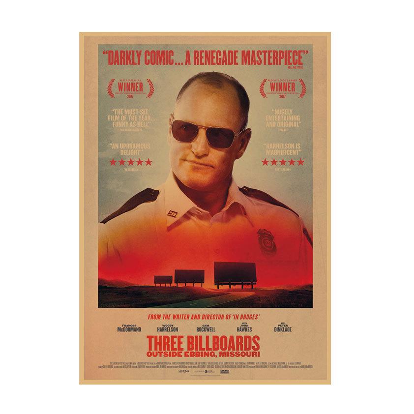 

Three Billboards Outside Ebbing, Missouri Retro Poster: Decorative Wall Art for Bar, Cafe, Dorm 29.7x42cm(A3 size）