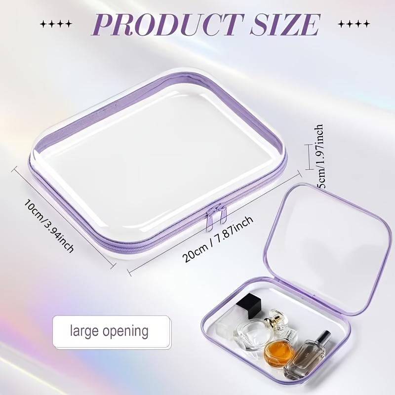 Clear Hard Shell Zipper Case, Clear Zipper Pouches Waterproof Makeup Organizer & Travel Toiletry Bag, Diaper Bag Organizing