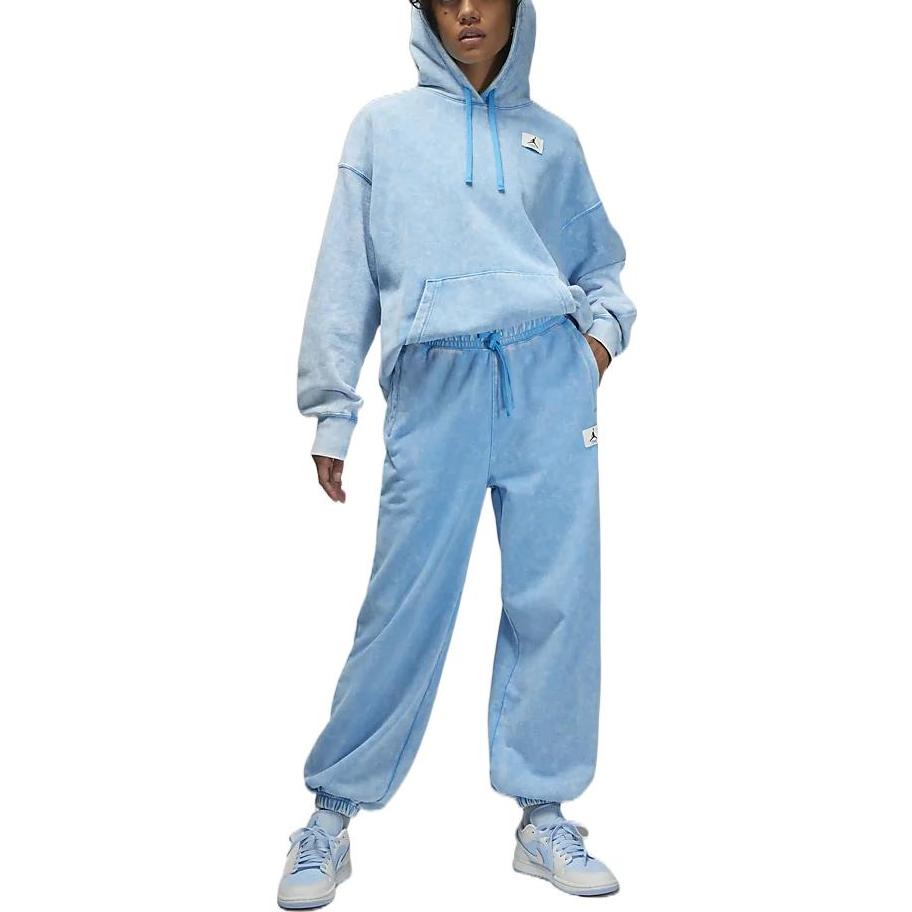 Jordan Flight Wool Logo Cuffed Solid Color Knitted Sports Pants Women bottoms Deep-Pink Blue DX3249-443