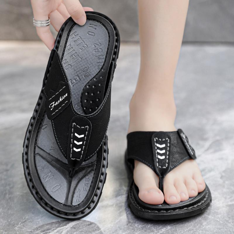 Fashion Flip Flops Summer Mens Outdoor Thick Soled Beach Shoes Breathable Cool Non Slip Comfort Sandals Male Casual Hiking Sandals 47