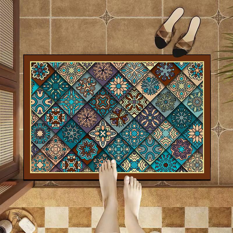 American Retro Tile Bathroom Water Absorption Anti -slip Door Padding Toilet Toilet Bathroom Door Diatom Mud Fast Dry Foot Pad