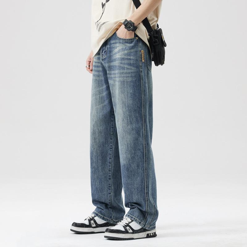 New Japanese Loose Straight High Street Retro Jeans Trousers In Spring and Summer