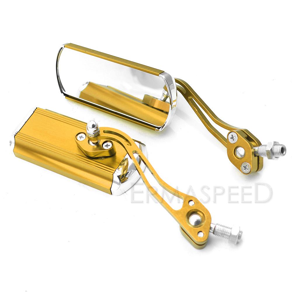 

Универсальные алюминиевые зеркала заднего вида для мотоцикла, 8 мм 10 мм, зеркала на руль, вращающийся мотоцикл, скутер, вид сзади, сбоку жёлтый